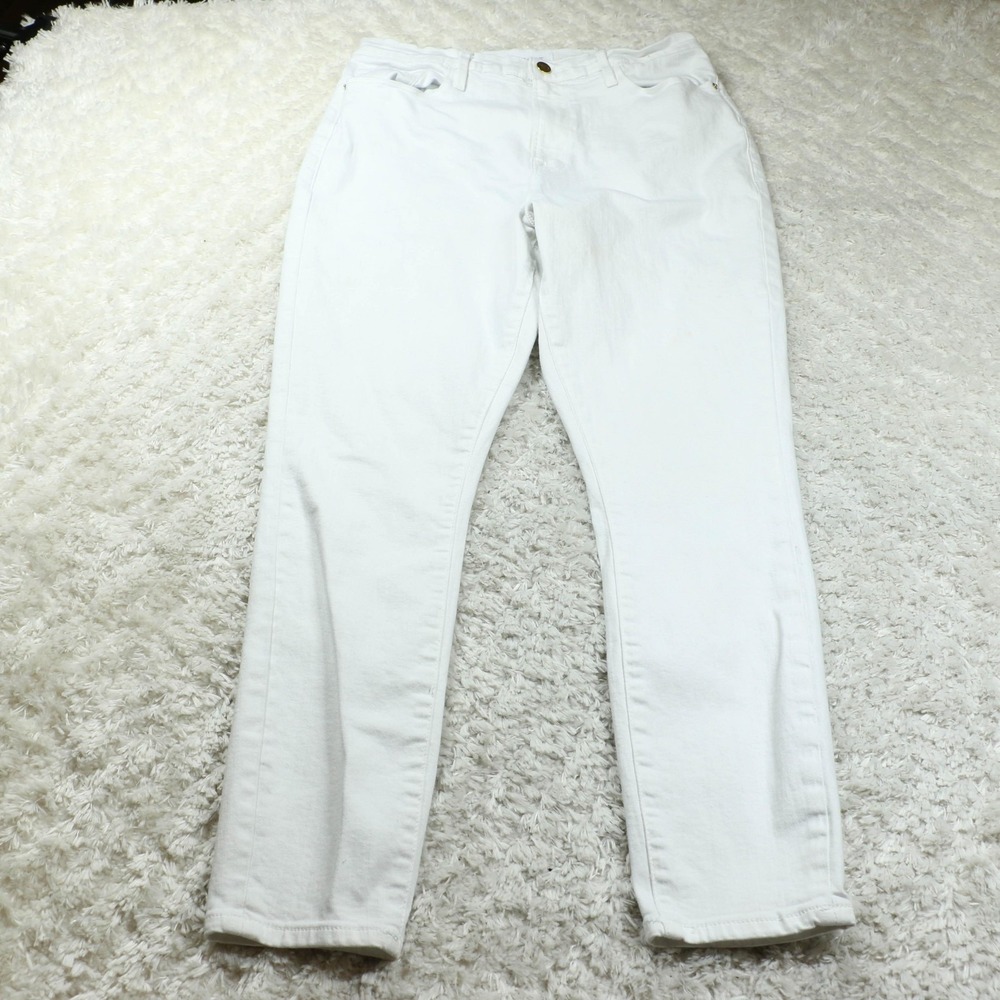 Frame Ali High Rise Cigarette Jeans Womens 31 White Skinny Stretch Work Resort